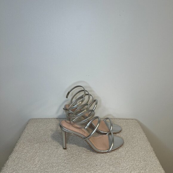 Avec Les Filles | Joia Heeled Sandal | Silver - Picture 2 of 7
